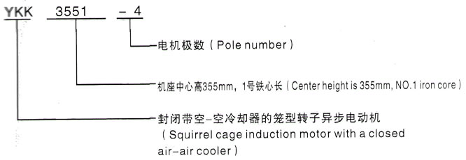 YKK系列(H355-1000)高压Y6303-8/1400KW三相异步电机西安泰富西玛电机型号说明